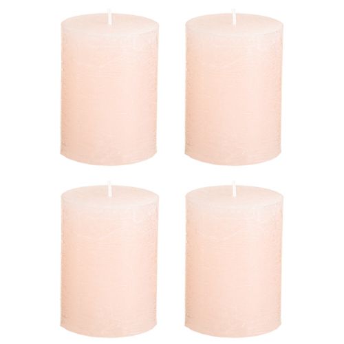 Artikel Durchgefärbte Rosa Stumpenkerzen Hellrosa 60x80mm 4er Set Dekoration