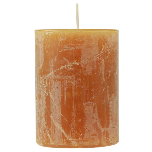 Durchgefärbte Kerzen Gelb Rustic Safe Candle 80×110mm 4 St