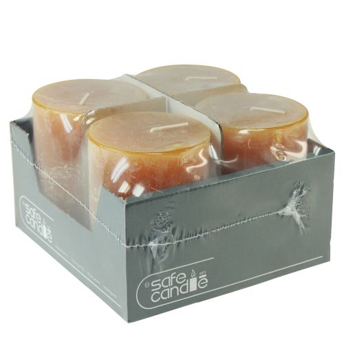 Artikel Durchgefärbte Kerzen Gelb Rustic Safe Candle 80×110mm 4 St