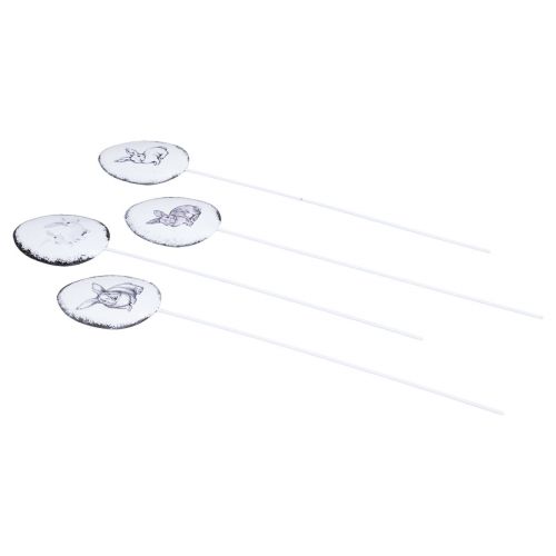 Artikel Blumenstecker Metall Deko Eier mit Osterhasen 5×7cm 8 St