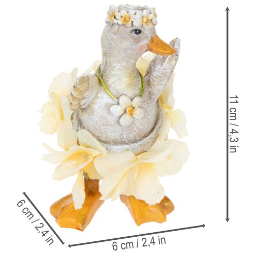 Deko Ente Figur im Blumenkleid Frühling Detailreiche Sommerdeko Accessoire 11cm 2St | Floristik24.de