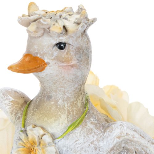 Deko Ente Figur im Blumenkleid Frühling Detailreiche Sommerdeko Accessoire 11cm 2St | Floristik24.de