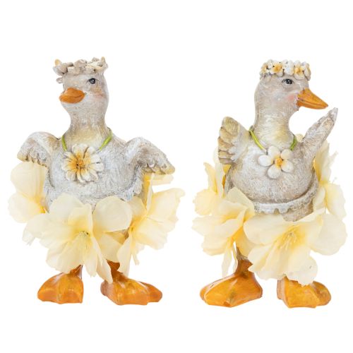 Deko Ente Figur im Blumenkleid Frühling Detailreiche Sommerdeko Accessoire 11cm 2St | Floristik24.de