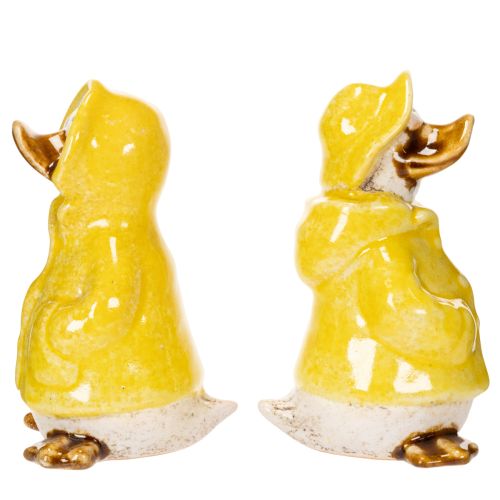 Artikel Entenfiguren Regenmantel Keramikfiguren für lustige Balkon und Garten Dekoration 11cm 4St