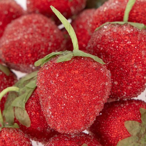 Künstliche Erdbeeren Deko Objekte für elegante Inneneinrichtungen und Feiern 4cm 24St | Floristik24.de