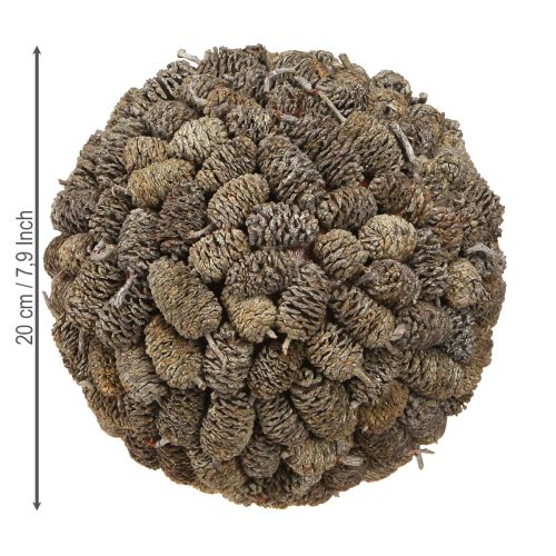 Artikel Erlenzapfen Deko Kugel zum Hängen Weiß gewaschen 20cm