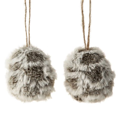 Floristik24 Eulen Deko Eulenküken zum Hängen Weiß Braun 6cm 4 St