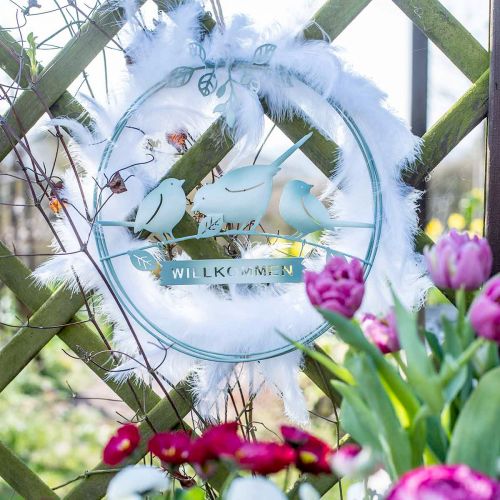 Artikel Federkranz Weiß Ø25cm Osterdeko Echte Federn Deko Kranz 2 St