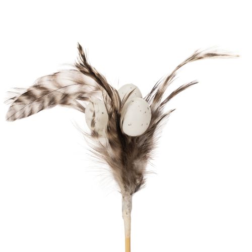 Federzweig Deko Stecker mit Naturfedern Osterdeko für elegante Arrangements 37cm 12St