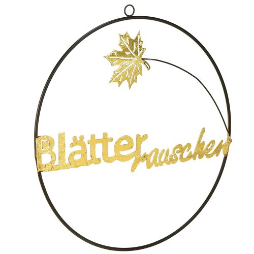 Fensterdeko Herbst Schriftzug Metall Blätterrauschen 28cm