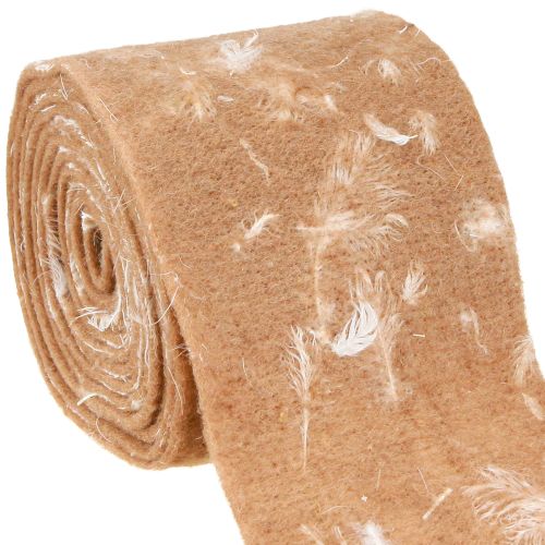 Artikel Filzband Wollband Dekostoff Braun Federn Wollfilz 15cm 5m