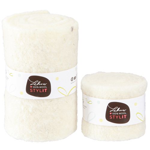 Artikel Filzband Wollband Weiß B7cm/15cm L100/100cm 2er-Set