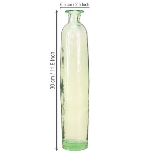 Artikel Flaschen Deko Vase Glas Klar/Grün Retro Ø6,5cm H30cm