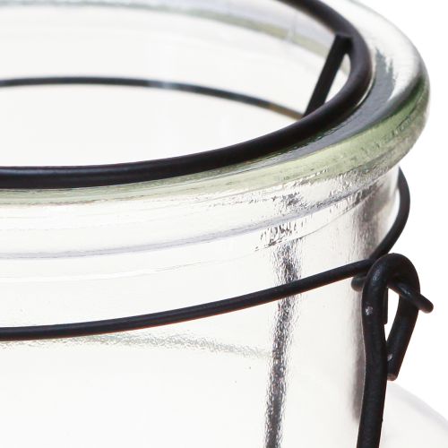 Artikel Flaschen Deko Windlicht Glas Metall Klar Schwarz Ø13cm