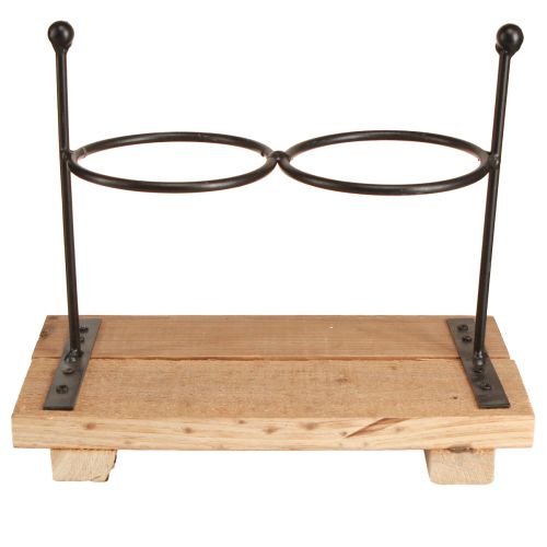 Artikel Flaschenvase Deko Flaschen Glas Holz 23x12x19,5cm 2St