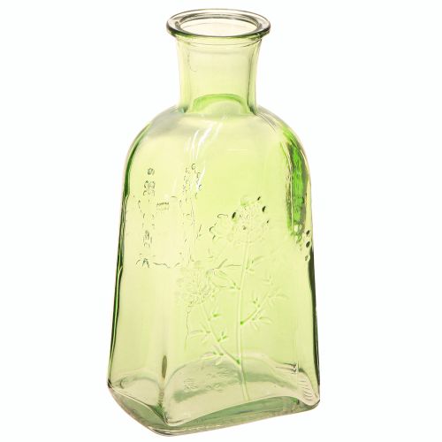 Floristik24 Flaschenvase Glasvase mit Motiv Flasche Glas Grün H19cm 2St