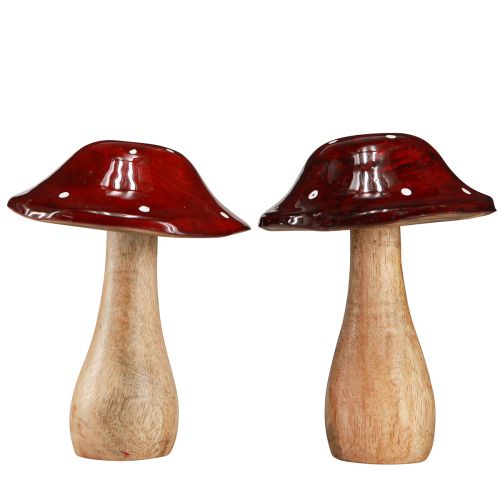 Artikel Fliegenpilz Deko Herbstdeko Holz Pilz Ø10,5cm H13,5cm 2St