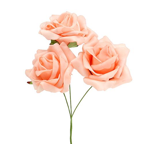 Floristik24 Foam Rose Ø 6cm Lachsrosa 27 St
