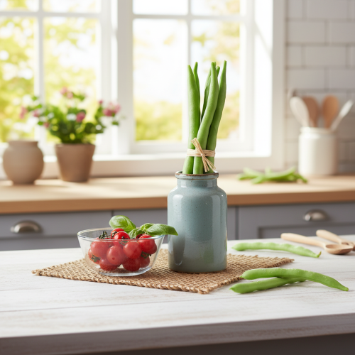 Deko Bohnen Künstliches Gemüse Grün Real Touch 17cm 6 St | Floristik24.de