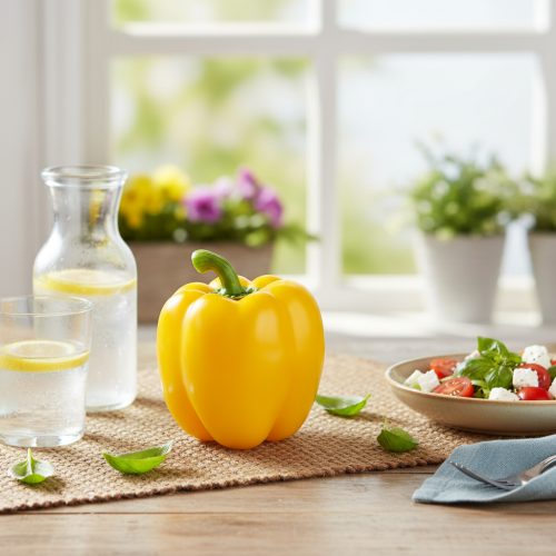 Lebensmittelattrappe Deko Gemüse Paprika Gelb H10cm | Floristik24.de