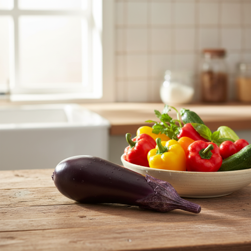 Gemüse Deko Aubergine Lebensmittelattrappe 15cm | Floristik24.de