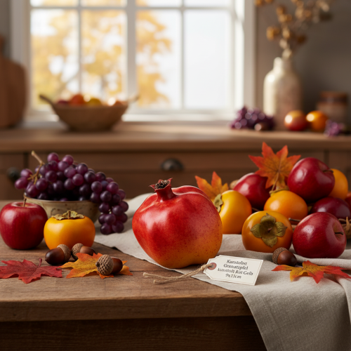 Kunstobst Granatapfel künstlich Rot Gelb 9×11cm | Floristik24.de