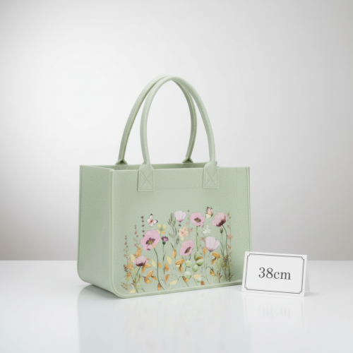 Filz Tasche mit floralem Motiv ideal für Deko mit Kunstblumen und Geschenkideen 38cm | Floristik24.de