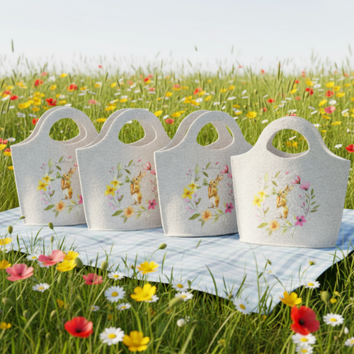 Artikel Filztasche mit bezauberndem Osterhasen geeignet für Frühling und Sommer 27cm 4St
