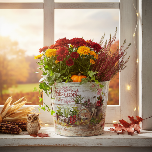 Pflanzkübel Blumenkübel Rund Metall Fresh Garden H21cm | Floristik24.de