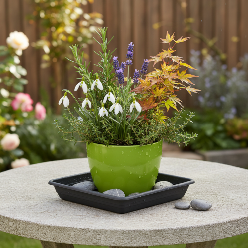 Untersetzer Lara eckig 20cm x 20cm Anthrazit 1 St | Floristik24.de