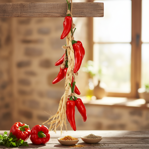 Artikel Dekohänger Sommer Chilischoten Rot Künstlich L50cm