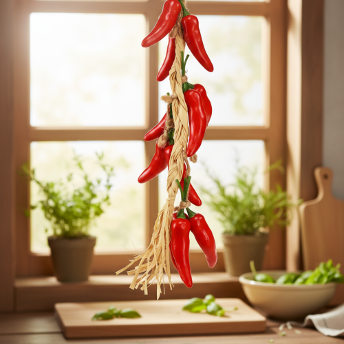 Artikel Dekohänger Sommer Chilischoten Rot Künstlich L50cm