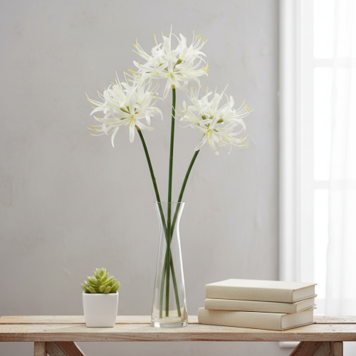 Artikel Nerine Guernseylilie Kunstblume Weiß Gelb Ø15cm L65cm