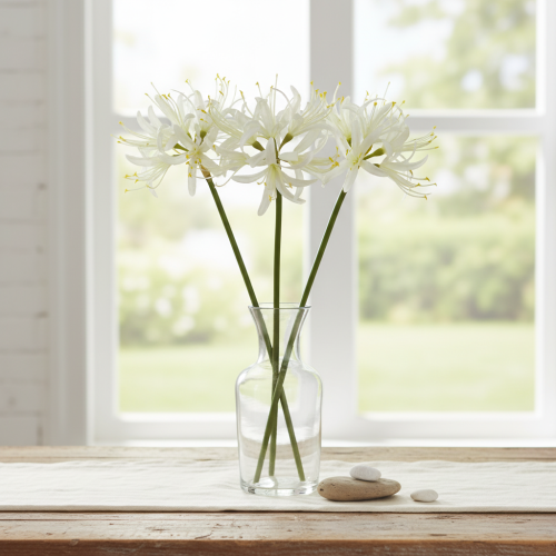 Artikel Nerine Guernseylilie Kunstblume Weiß Gelb Ø15cm L65cm