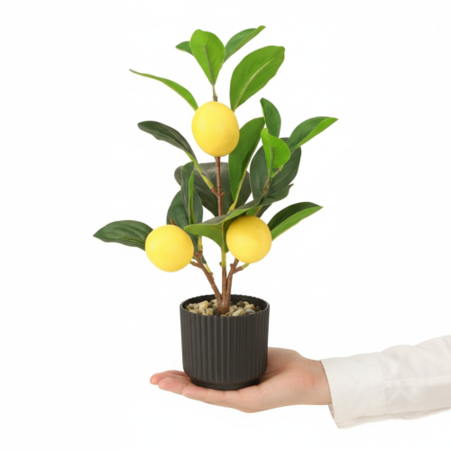 Artikel Zitronenbaum Künstlich Deko 28cm Pflanze Topf Grün Gelb