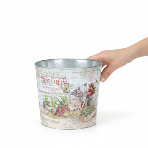 Artikel Pflanzkübel Blumenkübel Rund Metall Fresh Garden H21cm