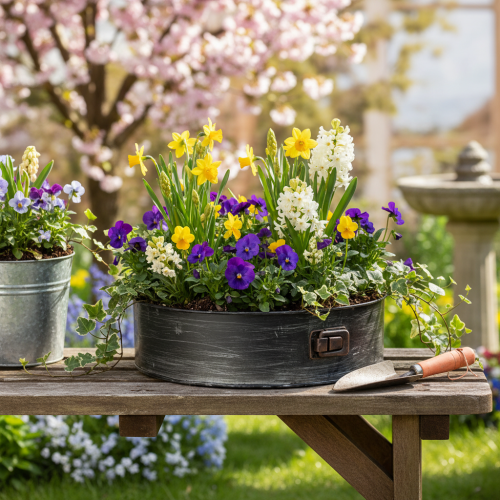 Artikel Pflanzgefäß, Deko-Backform, Springform zum Bepflanzen, Metalldeko Ø24cm H7,5cm