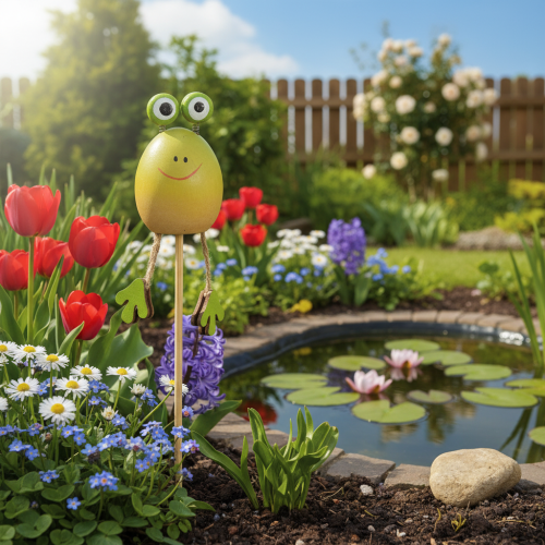 Frosch Gartenstecker zur Dekoration von Pflanzenkübeln im Frühjahr oder Sommer 34cm 6 St | Floristik24.de