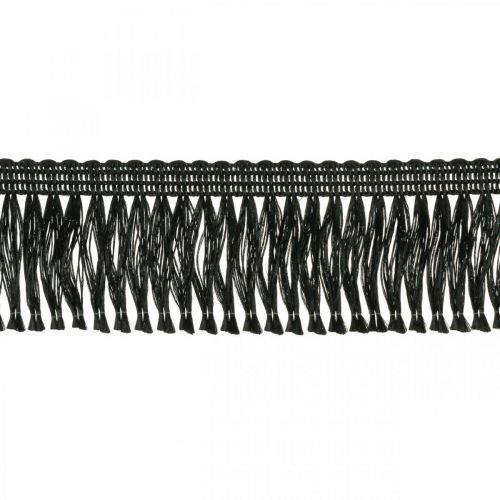 Floristik24 Fransenband, Kordonettborte, Leonische Fransen Schwarz B4cm L25m