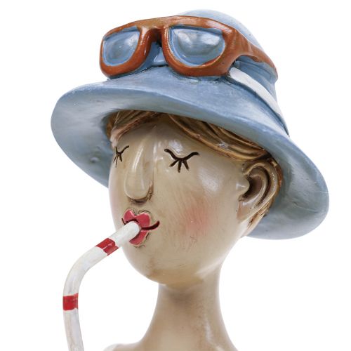 Artikel Frauenbüste Cocktail Blau Weiß Dekofiguren H10,5cm 2St