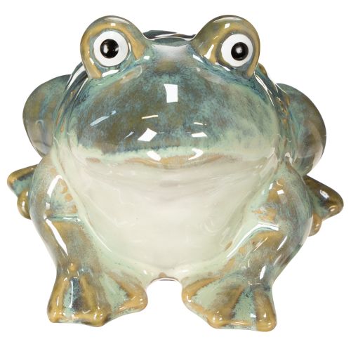 Frosch Figur Sommerdeko aus Keramik für Wohnung und Balkon 12cm 3St