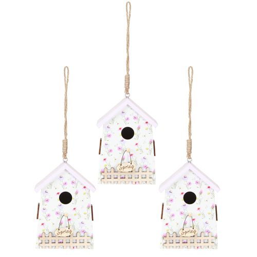 Artikel Frühlingsdeko Deko Vogelhaus Flieder Weiß H11cm 3 St