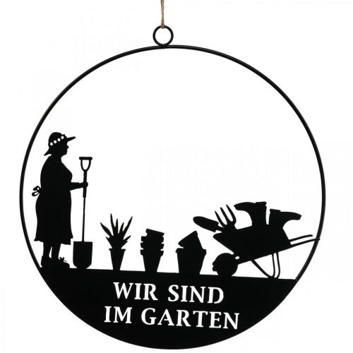 Gartendeko Hängedeko Wanddeko Schriftzug Metall Ø25cm