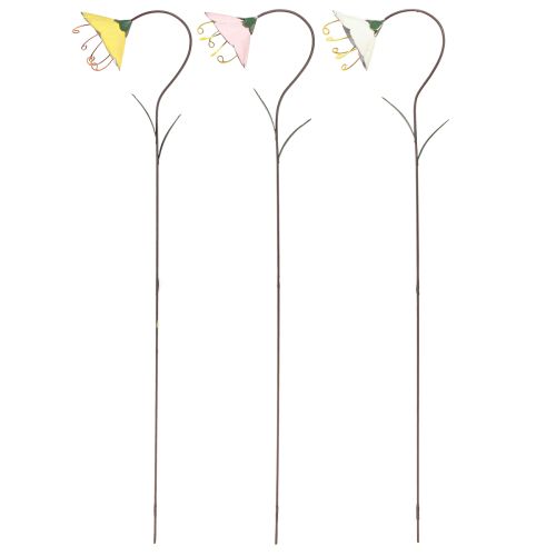 Artikel Gartenstecker Blume Metallblumen Gelb Rosa Weiß 49cm 3 St