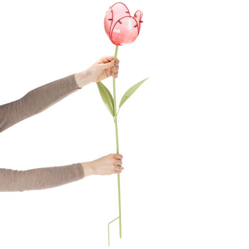 Gartenstecker Tulpe Glas Wunderschöne Deko für Garten und Balkon 94cm | Floristik24.de