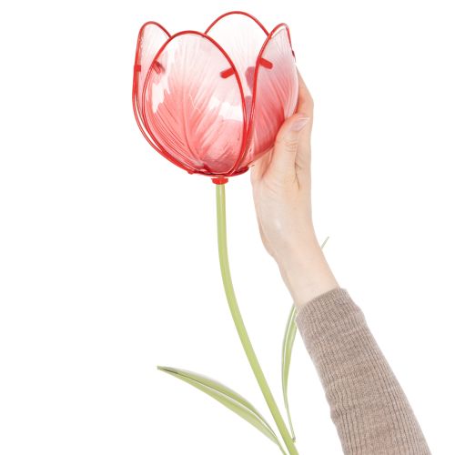 Artikel Gartenstecker Tulpe Glas Wunderschöne Deko für Garten und Balkon 94cm