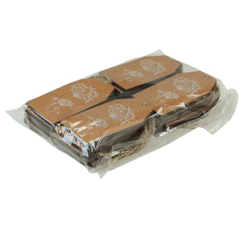Artikel Geschenkanhänger Papier Braun Blumen 8×5cm 24 St