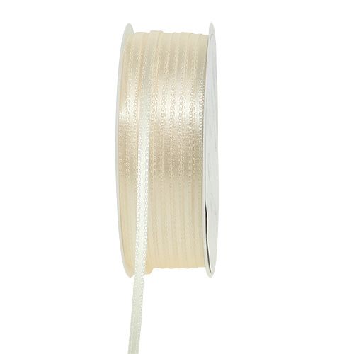 Geschenkband Schmales Dekoband Creme Satinband 3mm × 50m