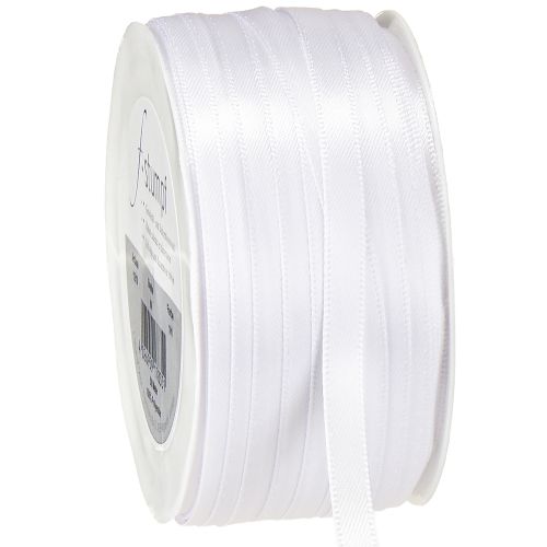 Geschenkband Dekorationsband Satinband Weiß 6mm 50m