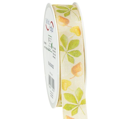 Geschenkband Grün Herbstlaub Deko Band Herbst 25mm 20m